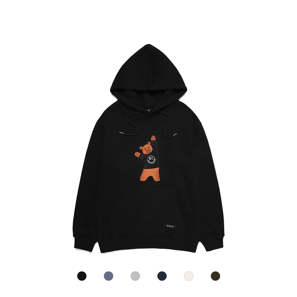 [DXOH] BEAR EMBROIDER HOODIE 6COLOR